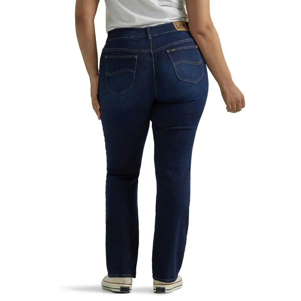 Lee Women's Size Flex Motion Regular Fit Straight Leg Jean Royal Chakra 16 - Picture 14 of 15